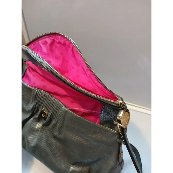 Vinage Juicy Couture‎ Metallic Snake Embossed Crossbody Shoulder Bag Gold Chain - Picture 8 of 12